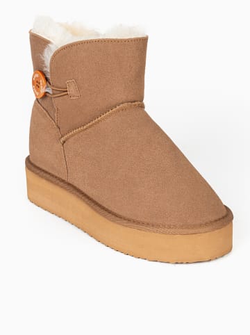 Gooce Leder-Winterboots "Crestone" in Hellbraun