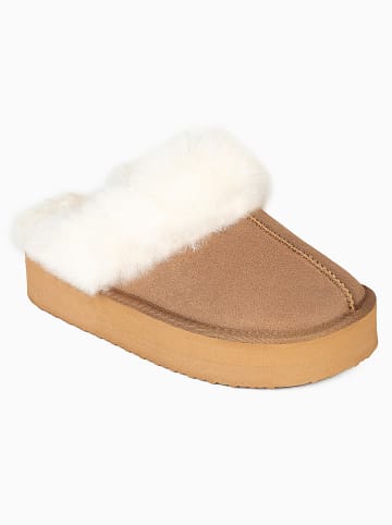 Gooce Pantoffels van schapenvacht "Emeline" lichtbruin