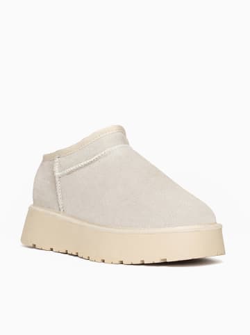 Gooce Skórzane botki zimowe "Jackie" w kolorze kremowym