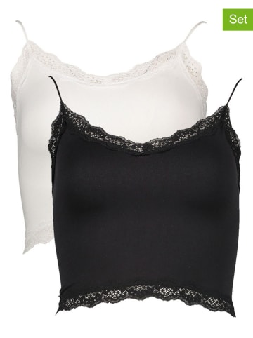 ONLY 2er-Set Tops in Schwarz/ Weiß