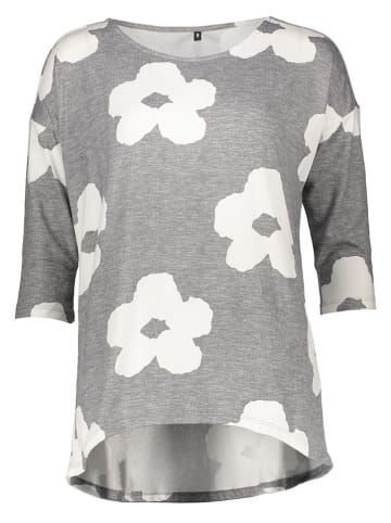 ONLY Bluse in Grau/ Weiß