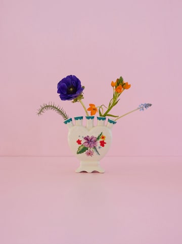 Rice Vase in Creme/ Bunt - (H)14,5 cm