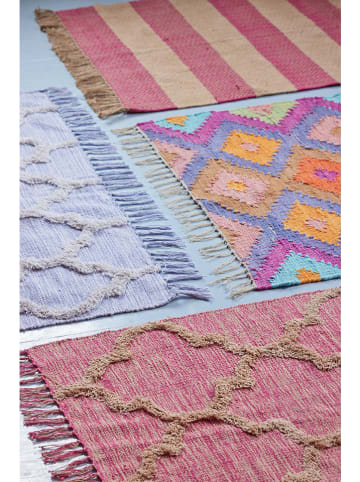 Rice Tapijt crème/paars - (L)150 x (B)90 cm