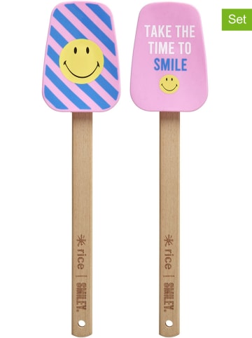 Rice 2er-Set: Teigschaber in Blau/ Rosa - (L)23 cm