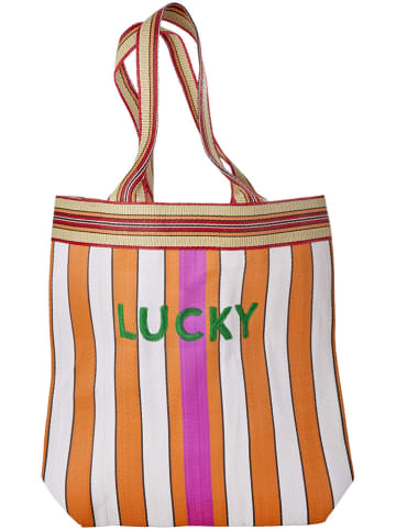 Rice Shopper oranje/wit - (B)40 x (H)40 cm