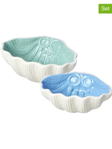 Rice 2er-Set: Dekoschalen in Blau/ Mint