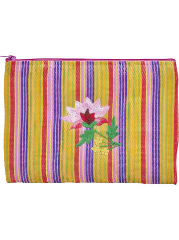 Rice Clutch in Gelb/ Lila/ Rot - (B)28 x (H)20 cm