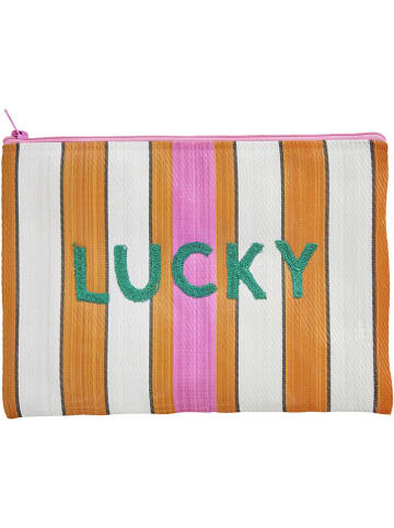 Rice Clutch oranje/wit - (B)28 x (H)20 cm
