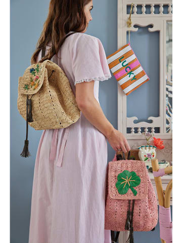 Rice Clutch oranje/wit - (B)28 x (H)20 cm