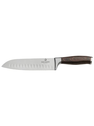 Chef Cuisine Nóż Santoku w kolorze srebrno-czarnym - dł.18 cm