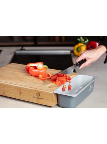 Chef Cuisine Magnetyczna deska do krojenia w kolorze jasnobrązowym - 40 x 6 x 28 cm
