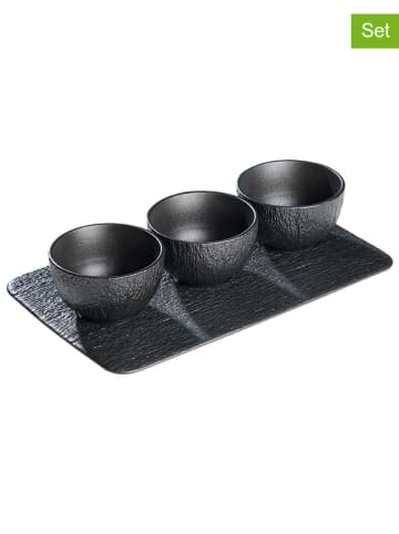 Chef Cuisine 4-delige set: schalen zwart