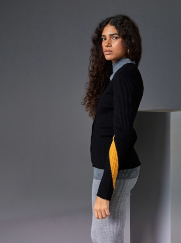 Rodier Wollen vest zwart/geel