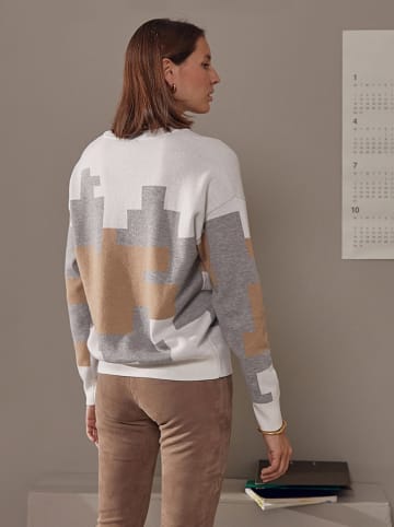 Rodier Sweter w kolorze szaro-jasnobrązowo-białym