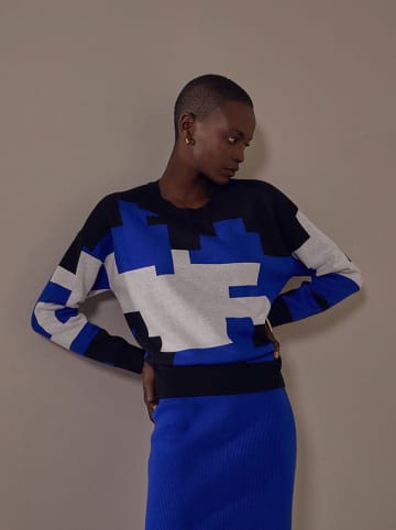 Rodier Pullover in Weiß/ Blau/ Schwarz