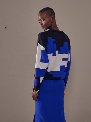Rodier Trui wit/blauw/zwart