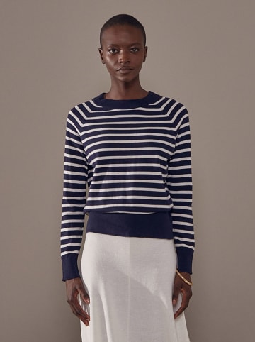 Rodier Pullover in Dunkelblau/ Weiß