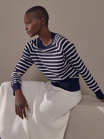 Rodier Pullover in Dunkelblau/ Weiß