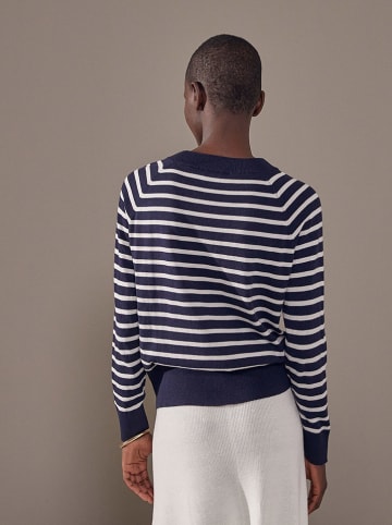 Rodier Pullover in Dunkelblau/ Weiß