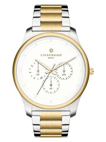 Liebeskind Chronograf w kolorze srebrno-złoto-białym