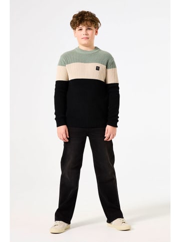 Garcia Pullover in Schwarz/ Beige/ Grün