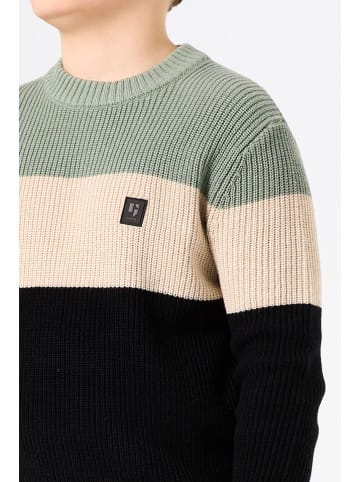 Garcia Sweter w kolorze czarno-beżowo-zielonym