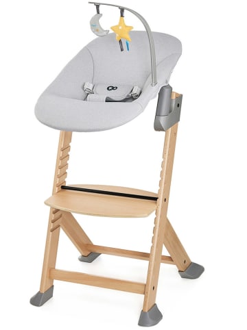 Kinderkraft Hochstuhl "Enock" mit Babywippe "Calmee" in Hellbraun/ Grau - ab 6 Monaten