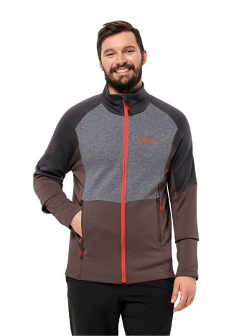 Jack Wolfskin Fleece vest "Marienberg" bruin/grijs