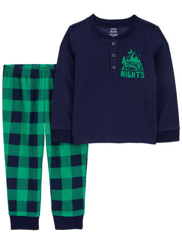 carter's Pyjama in Dunkelblau/ Grün