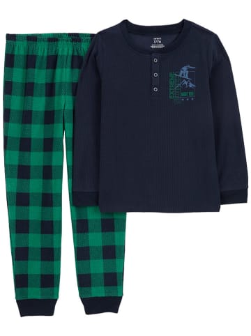 carter's Pyjama in Dunkelblau/ Grün