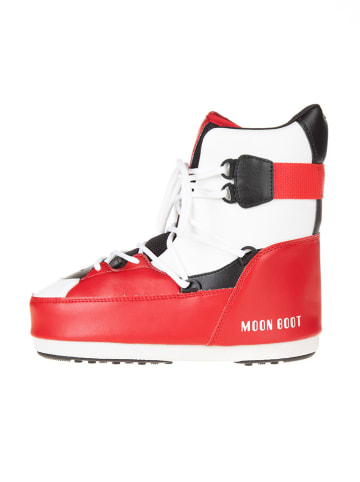Moon Boot Winterstiefel in Weiß/ Rot/ Schwarz