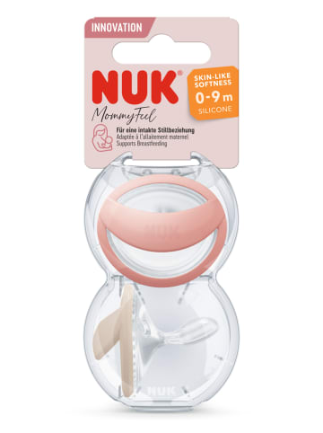 NUK 2-delige set: spenen "Mommyfeel" lichtroze/beige - 2x 2 stuks