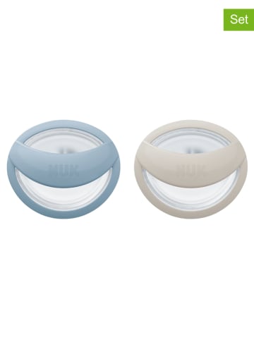 NUK 2-delige set: fopspenen "Mommyfeel" lichtblauw/grijs - 2x 2 stuks