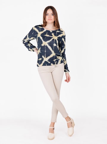 KEY LARGO Blouse "Java" donkerblauw/geel