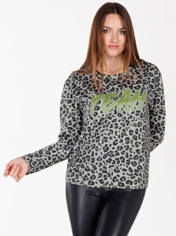 KEY LARGO Longsleeve "Hello" in Grau/ Anthrazit