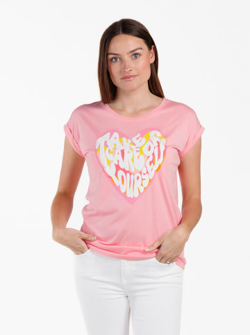 KEY LARGO Shirt "Careful" lichtroze
