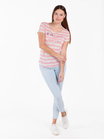 KEY LARGO Shirt "Delta" in Rosa/ Weiß