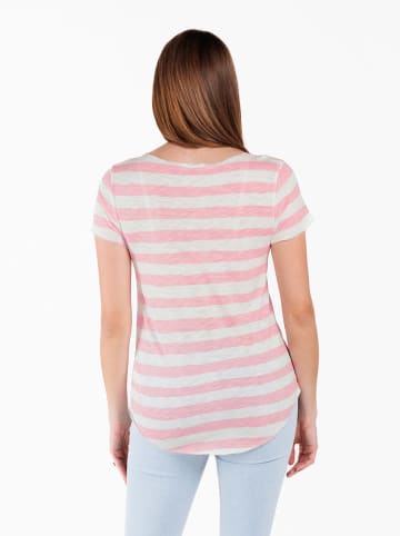 KEY LARGO Shirt "Delta" in Rosa/ Weiß
