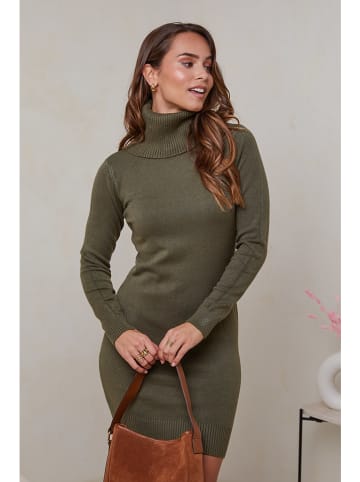 Soft Cashmere Gebreide jurk kaki