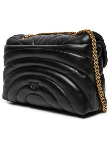 Pinko Skórzana torebka w kolorze czarnym - 28 x 19 x 10 cm