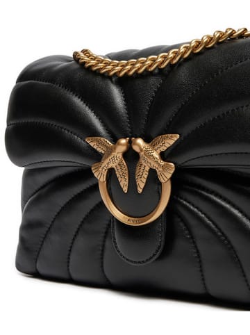 Pinko Leren schoudertas zwart - (B)28 x (H)19 x (D)10 cm