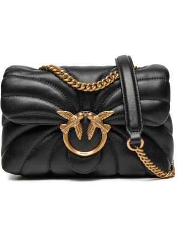 Pinko Leder-Umhängetasche in Schwarz - (B)23 x (H)15 x (T)7 cm