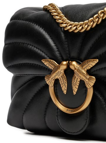 Pinko Leder-Umhängetasche in Schwarz - (B)23 x (H)15 x (T)7 cm
