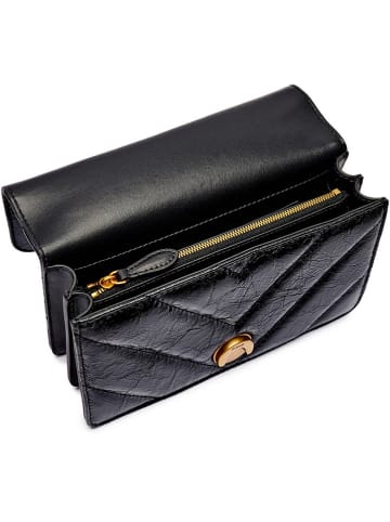 Pinko Skórzana torebka w kolorze czarnym - 21 x 12 x 6 cm