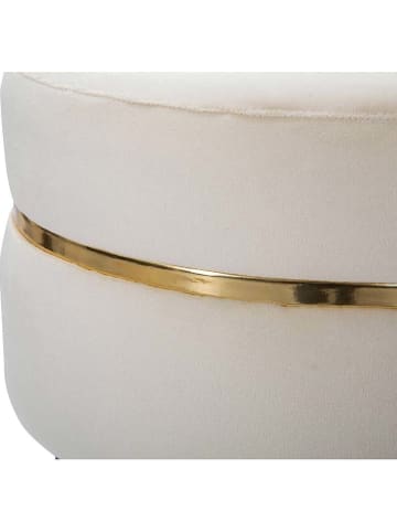 Mauro Ferretti Hocker "Paris" in Schwarz/ Creme - (H)40,5 x Ø 35 cm