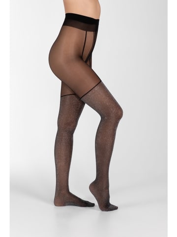 camano Strumpfhosen in Schwarz/ Silber - DEN 40