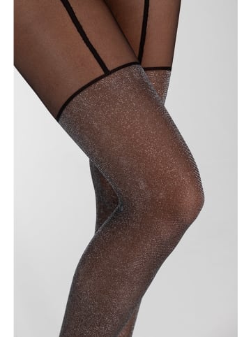 camano Strumpfhosen in Schwarz/ Silber - DEN 40