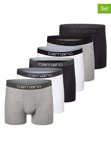 camano Bokserki (6 par) w kolorze biało-czarno-szarym