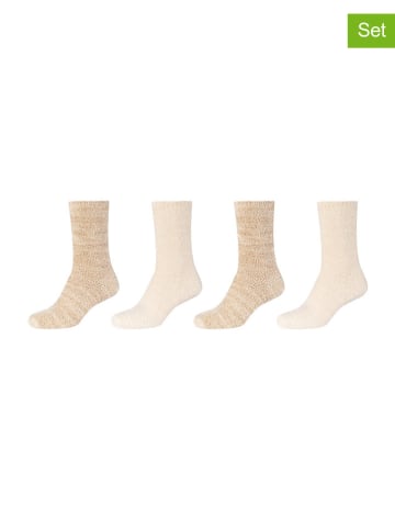 camano 4er-Set: Socken in Beige/ Creme