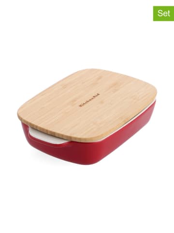 KitchenAid 2tlg. Set: Auflaufform in Rot - 1,9 l